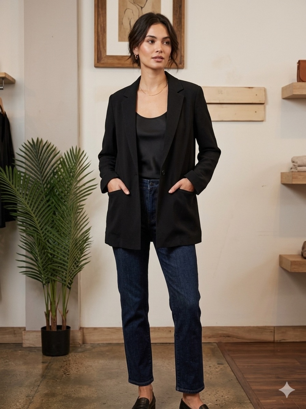 Uniqlo Black Longline Women's Blazer